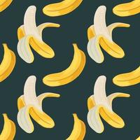 funny bananas seamless pattern design on green background vector