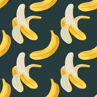 funny bananas seamless pattern design on green background vector