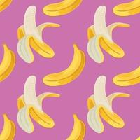 divertido diseño de patrones sin fisuras de plátanos sobre fondo rosa vector