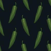 just hand draw green chili art seamless vector