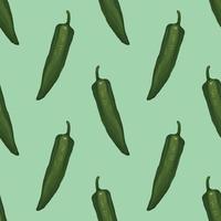 just hand draw green chili seamless vector