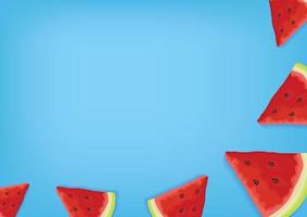 fresh fruit and vegetable on art blue background vector