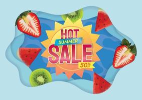 summer sale promo banner art web background vector