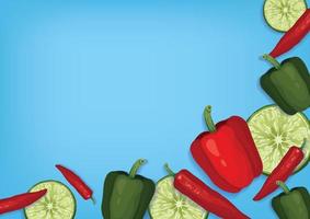 vector de fondo de frutas y verduras frescas