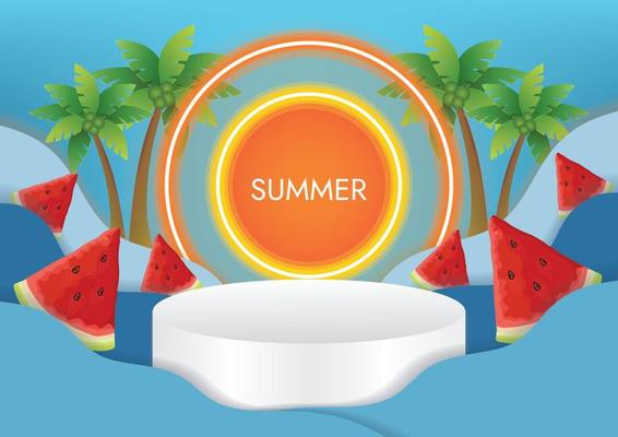 big red sun summer sale promo banner background