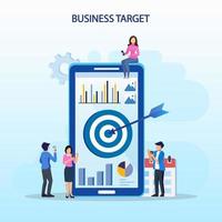 Business target concept. Goal achievement, Flat vector template style Suitable for Web Landing Pages.