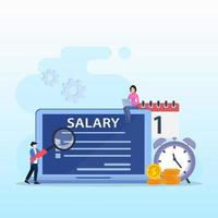 Salary vector concept. Flat vector template Style Suitable for Web Landing Page.