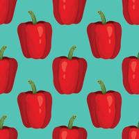 just red pepper hand draw vegetable seamless pattern design vector