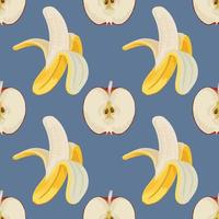 banana and apple seamlesss wallpaper art design vector