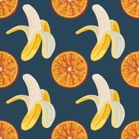 banana and cute orange pattern design vector