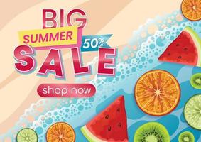 big summer sale promo banner background vector