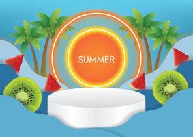 fondo de banner de promoción de venta de sol grande y verano vector