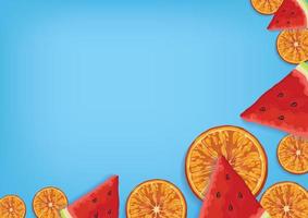 art design fresh fruit and vegetable background vector