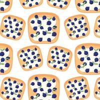 Sandwich pattern. pattern with blueberry sandwich.Vector illustration. vector