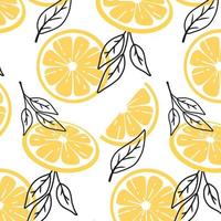 Pattern with lemon slices. Vector illustration.Doodle style. pattern with lemons.