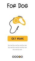 Screenshots of the pet store and mobile application. Menu banner vector template for website and app development. Pet shop templates for store. Templates for dogs.