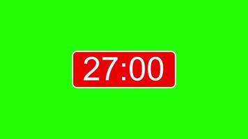 countdown timer 30 seconds animation motion graphics on green screen video