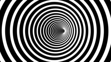 tunnel de cercle de coupe infini harmonieux d'animation - noir et blanc video