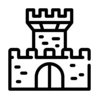 castillo medieval línea icono vector negro ilustración