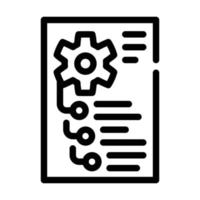 mecanismo instrucción papel lista línea icono vector ilustración