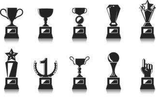 conjunto de iconos de copa de trofeo de oro. vector