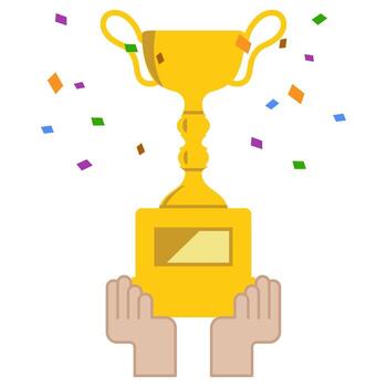 Hands Hold Trophy. vector