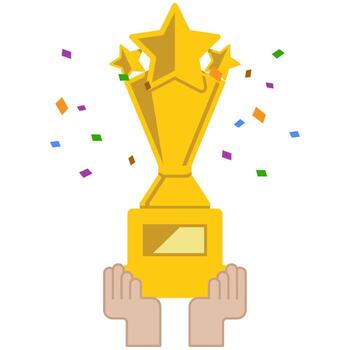 Hands Hold Trophy. vector