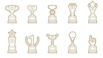 Trophy Cup Outline set.