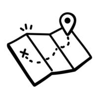 An icon of a map locator in doodle vector