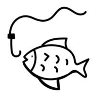 An icon of fishing rod doodle design vector