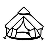 Catch a sight of this doodle camping tent icon vector