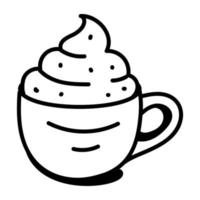A mug of coffee doodle icon vector