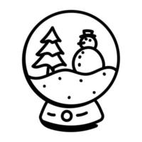 un icono de línea de globo de nieve, diseño editable vector