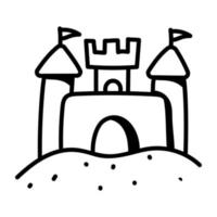 Modern hand drawn icon of a castle vector