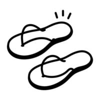 An icon of flip flops hand drawn design vector