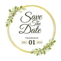save the date wedding watercolor invitation vector