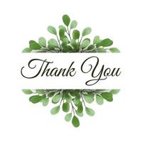 thank you  floral watercolor frame vector