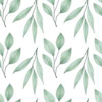 leaf floral nature watercolor seamless pattern vector