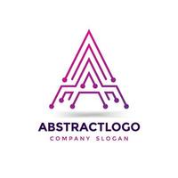 Letter A technology logo icon monogram design with Dots circle vector template.