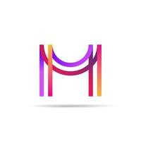 Line art Colorful M letter logo template for Business Company. vector