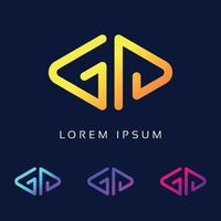 plantilla de vector de diseño de logotipo de letra gp abstracto