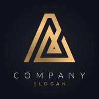 luxury branding Classic Gold Creative line elegant letter A logo. vector