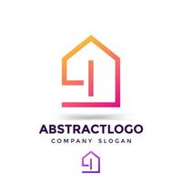 I letter and home Minimal sign combine professional logo trendy design template for real estate, building, property company.