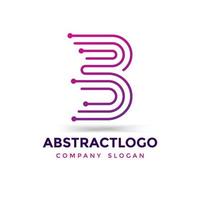 logotipo de vector de diseño de tecnología de letra b, plantilla de monograma de icono de alfabeto de círculo de punto abstracto b