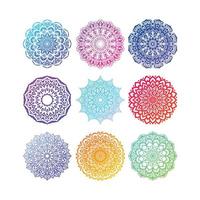 Set of the colorful mandala. Mandala with floral, Islam, Arabic, Indian and ottoman motifs patterns. vector
