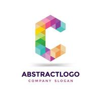 c icono único del logotipo de la letra de colores, diseño de monograma moderno del alfabeto c. vector