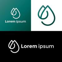 Diseños creativos de logotipos de gotas de agua por estilo lineal de plantilla de vector de letra m. icono de la compañía petrolera líneas de gota aqua logotipo monograma.