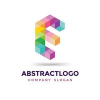 plantilla de diseño único de icono de logotipo de forma 3d de letra e. vector alfabeto e monograma elementos coloridos signo.