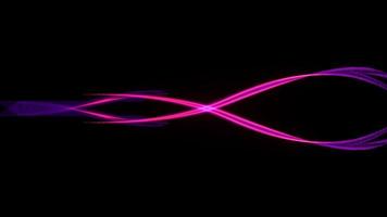 Loop of  glow neon pink wave particles background video