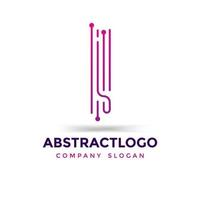 abstract letter I dots logo, technology I logotype vector design